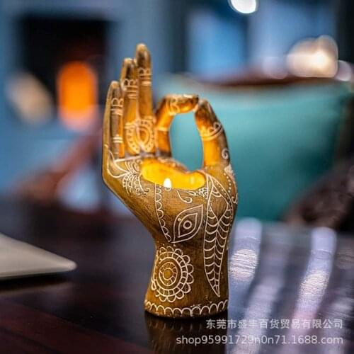 Home Decoration Bergamot Candle For Meditation Yoga Holder Retro Desktop Decor Candlestick Aromatherapy Candle Holders Gifts