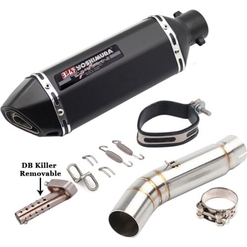 Motorcycle yoshimura Exhaust Muffler DB killer Escape Moto Mid link Pipe Slip on For Honda CBR500 500R CB500X CB500F 2013-2019