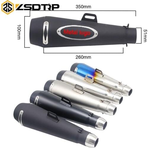 ZSDTRP 51MM M4 Motorcycle Exhaust Pipe Muffler Moto Escape GP Pot For M4 Motocross Pit Dirt Bike ATV UTV Scooter Slip on Racing