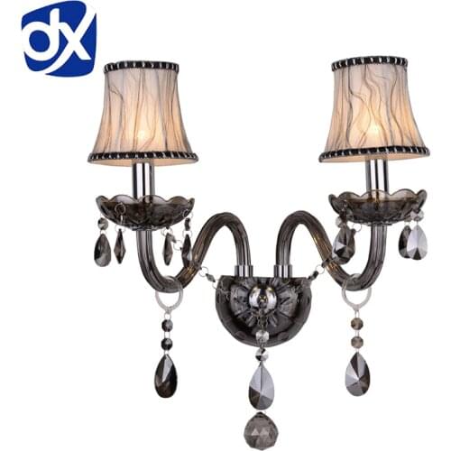 Smoked K9 Crystal LED Crystal Wall Lamp Bedroom Wall Lamp Cosmetic Lamp Crystal Smoked Crystal Sconce