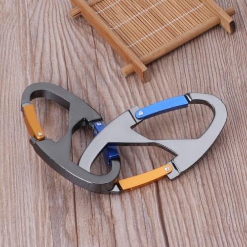 Outdoor Camping Tool 8 Shaped Carabiner Keychain Snap Clip Hook Hiking Buckle D5QD