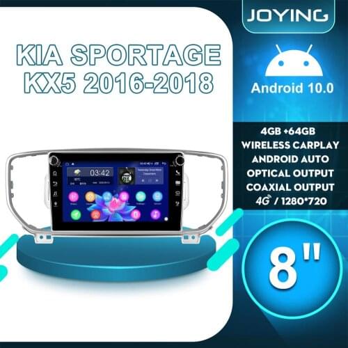 JOYING Car Accessories 8" 1Din Radio Android 10 Car Stereo Auto Multimedia Player Head Unit 4G For Kia Sportage KX5 2016 2018