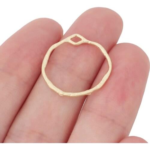 50 x Gold Color Open Geometric Irregular Circle Round Charms Pendants for DIY Earrings Jewelry Making Accessories 21x22mm