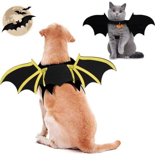 Pet Cat Bat Wings for Halloween Party Decoration, Puppy Collar Leads Cosplay Bat Costume,Cute Puppy Cat Dress Up Accessories