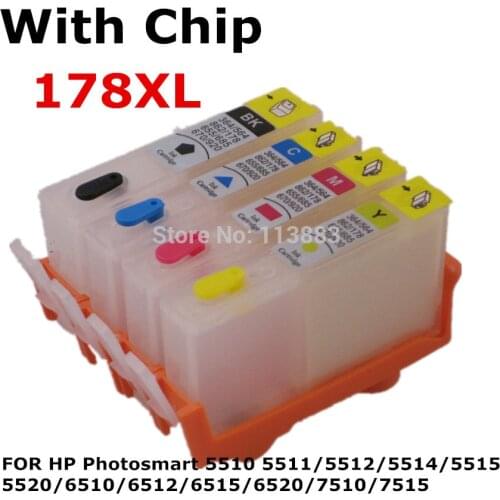 BLOOM compatible 178 XL Refillable ink Cartridge for HP Photosmart 5510 5511 5512 5514 5515 5520 6510 6512 6515 6520 7510 7515