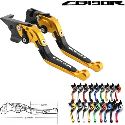 With Logo Motorcycle Folding Extendable CNC Moto Adjustable Clutch Brake Levers For Honda CB 190R CB190R CB 190 R 2015-2017 2016