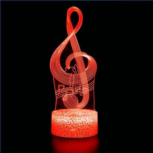 Music symbol 3D USB night light concert LOGO icon commemorative game gift statue model desktop LED table lamp Christmas light