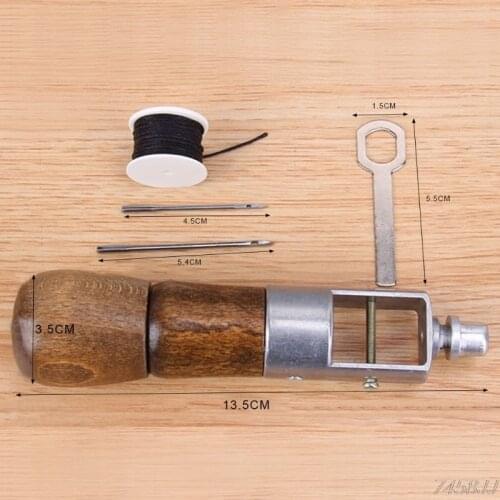 Leathercraft Lock Stitch Sewing Awl Thread Kit Needles Stitch Leather Fabric Brand New