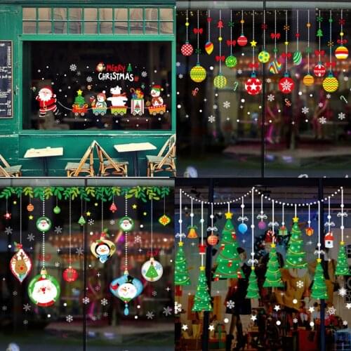Window Stickers Wall Sticker Merry Christmas Santa Claus Household DIY Wall Decals Murals for Home Birthday Wedding Decoration