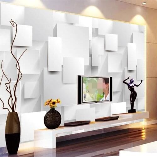 Custom wallpaper 3d mural solid geometric square papier peint background wall living room bedroom wallpaper 3d papel de parede