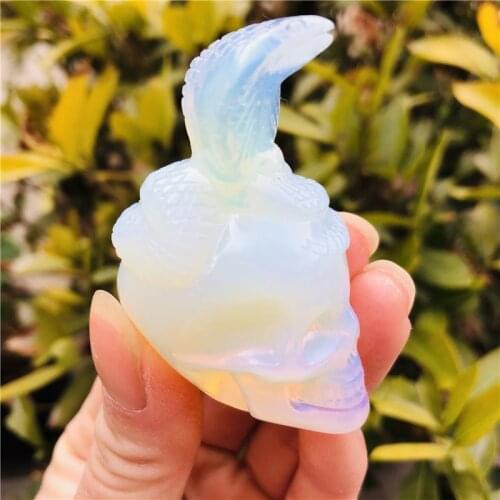 Natural opal hand carved polished crystal healing stone home deco art collection statuette crafts
