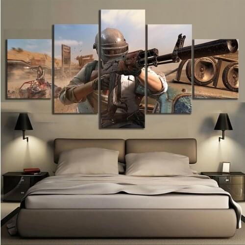 5 Piece Pubg Stimulate The Battlefield Video Game Poster Wall Pictures for Home Decor Poster Artwork Wall Decor Canvas Wholesale