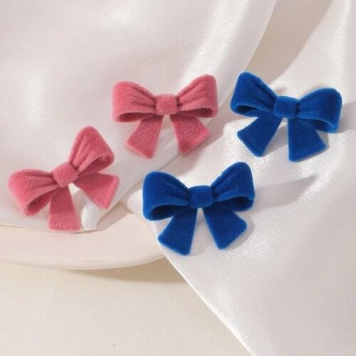European and American Earrings New Style Hong Kong Style Velvet Plush Bow Earrings Cute Earrings for Women Girl Gift