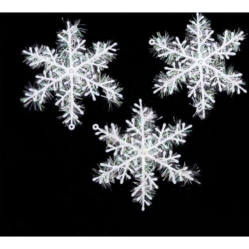 30Pcs/Set White Snowflake Ornaments 6cm Christmas Snow flakes Holiday Christmas Tree Decortion Festival Party Home Decor