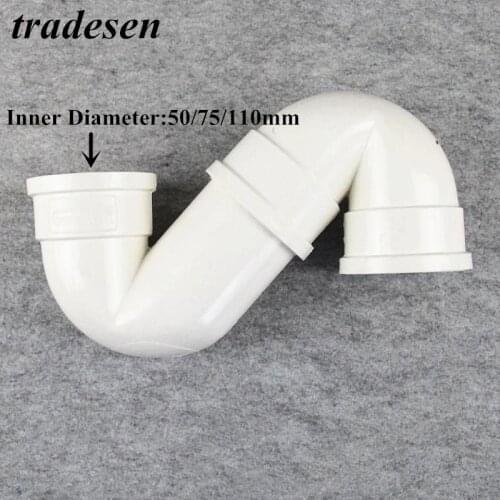 1pcs I.D 75-110mm PVC S type Elbow Brand new PVC raw Material Water trap Garden Landscape Irrigation Drainage pipe fittings