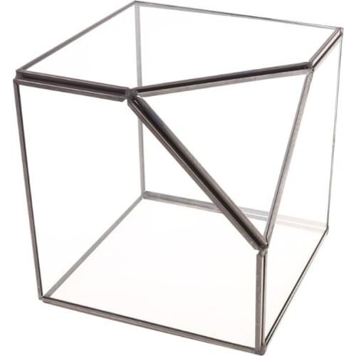 Modern Glass Terrarium Storage Box Clear Glass Geometric Terrarium Succulent Plant Display Box, Decorative Votive Candle 85LB