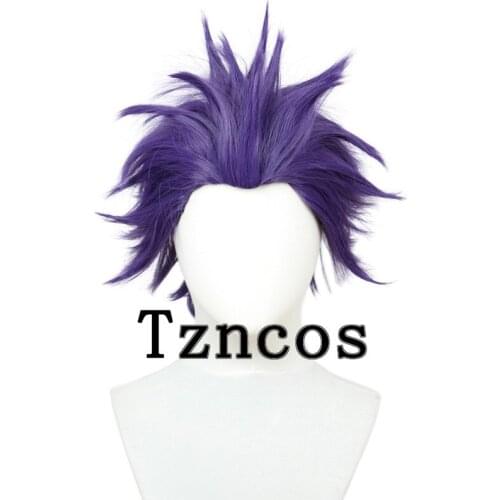 Tzncos Purple Short Wig Heat Resistant Synthetic Hair
