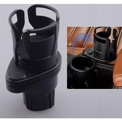 Universal 2-in-1 Mounted Multifunctional Water Drink Cup Holder Car ABS Black Fit For Most of Vehicles