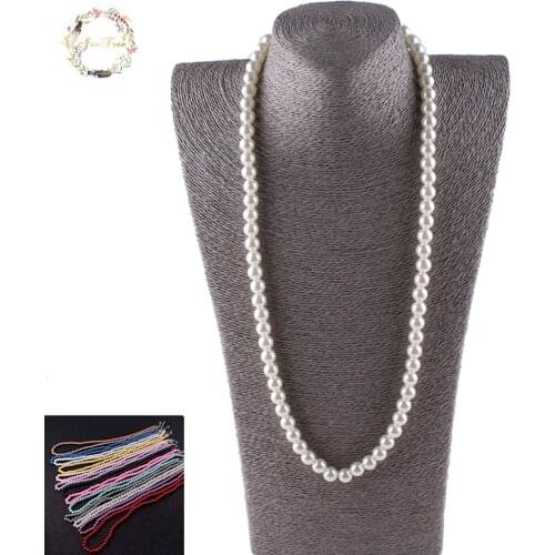 JIOFREE Vintage beads 8mm Imitate Shiny Pearl Necklace Fashion Pearl Statement Necklace Wedding Party for women Jewelry