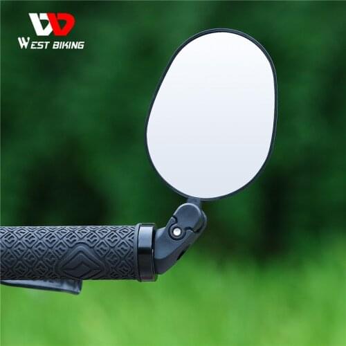 WEST BIKING Bicycle Handlebar Rearview Mirror Wide-Range Adjustable Angles Mirror Mountain Bike Electrical Bike Scooter Mirrors