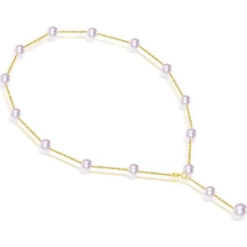 Sinya Au750 18k gold Chain freshwater pearls pendant necklace Fashion DIY Design fine jewelry for women Mom lover girl best gift