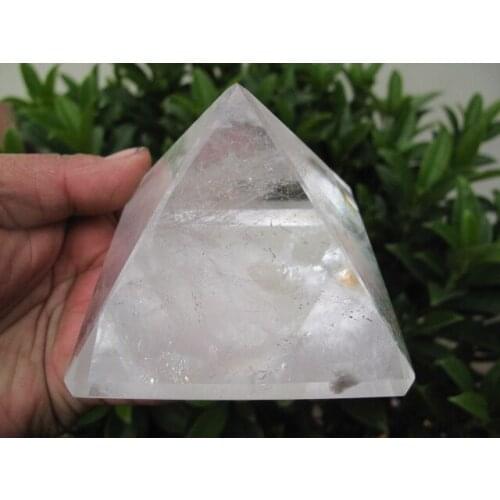 1.05lb NATURAL TRANSPARENT QUARTZ CRYSTAL PYRAMID HEALING