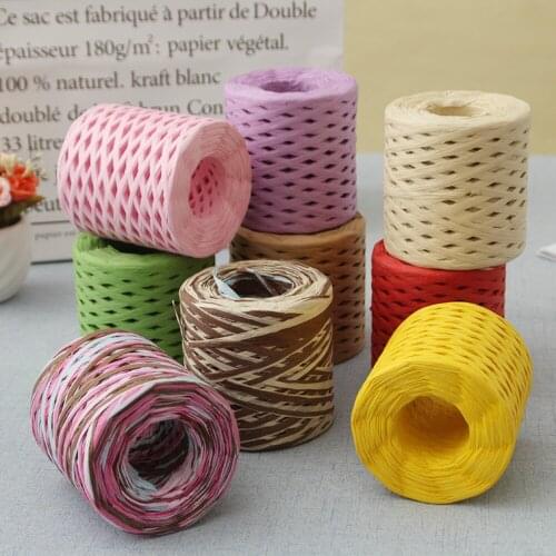 1roll 200m Raffia Paper Ribbons Packing Twine Rope For Christmas Gift Box Wrapping Package Diy Home Crafts Party Decorations