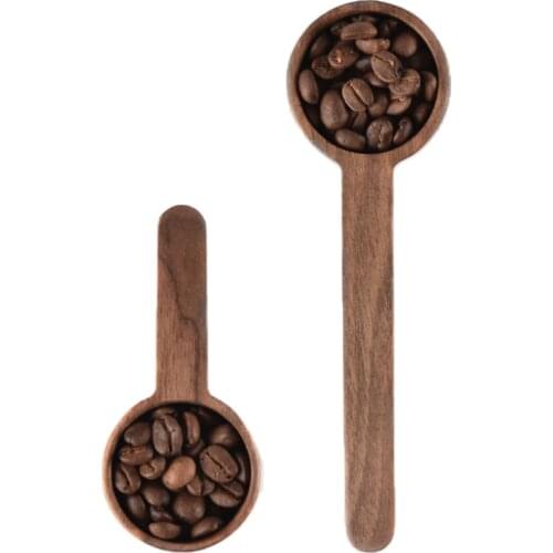 1PCS Natural Walnut coffee scoop long handle measuring spoons coffee bean powder for barista Baking tool Measuring spoon 8g10g