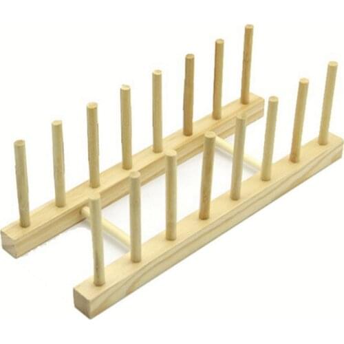 1pc * Dish Rack Wooden Dish Rack Solid Wood Drain Shelf Tableware Storage Plate Rack High Quality