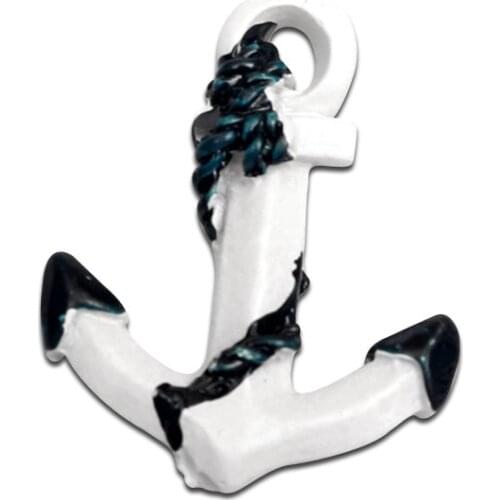 10PCS 30x24mm Resin White Anchor Shape Decoration Crafts Flatback Cabochon Embellishments For Scrapbooking DIY Accessories