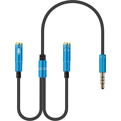 100pcs Headphone microphone 3.5mm audio line transfer converter Audio Y Splitter Adapter Cable for Computer PC Microphone laptop