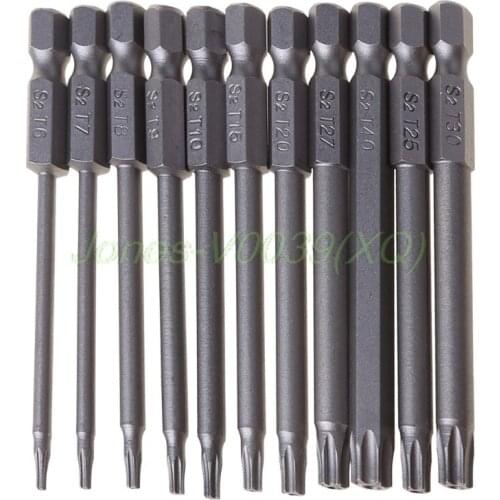 11/12pcs Tamper Proof Security Drill Bit Set Torx Screwdriver Flat Head 1/4" Hex Bits Driver