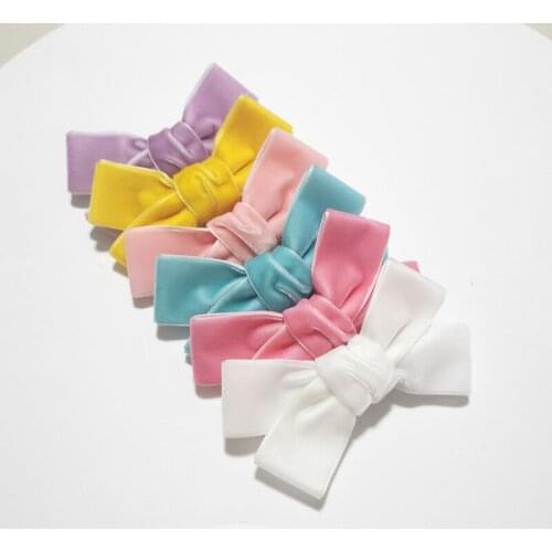 12pcs Velvet Hair Bow in Bulk 4inch Bows for Baby Girls Hairpins Cute Hair Clip Kids Hair Accessories Wholesale