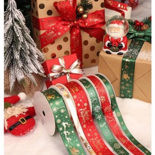 2 yard Christmas Series Ribbons Gifts Box Packaging For Wedding Event Party Decoration DIY Cake Bowknot Card Bouquet Decor