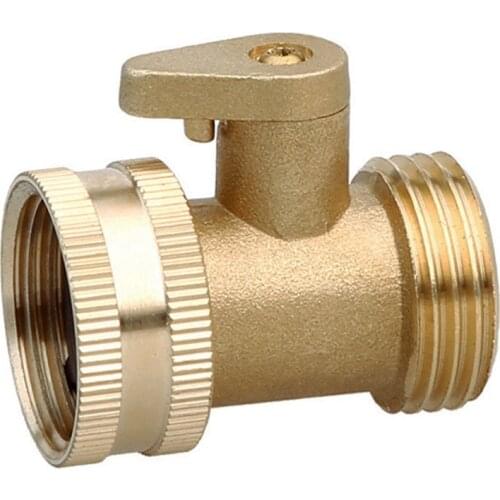 3/4 Inch Garden Hose Water Pipe Connector Brass Valve Faucet Taps Splitter with Shut Off Switch-ABUX