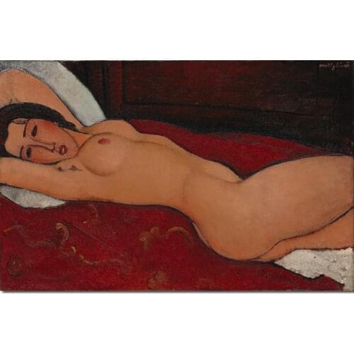 Abstract Art Oil Paintings For Bedroom Nude Woman Reclining Amedeo Modigliani Portraits Handmade Canvas Modern Artwork Bathroom