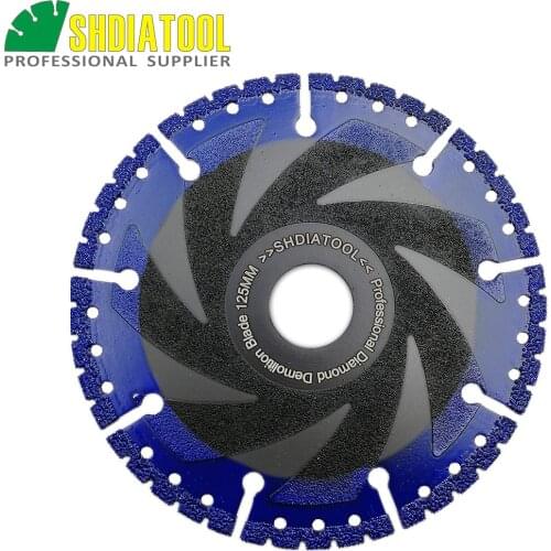 SHDIATOOL 1pc 125mm Vacuum Brazed Diamond saw Blade for All Purpose 5" Demolition cutting For stone iron steel