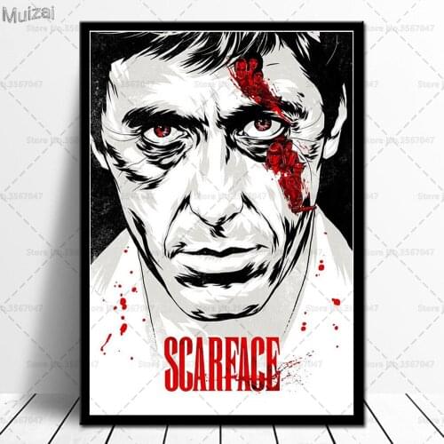 Art Poster Scarface AL PACINO Gangster Movie Retro Wall Pictures Prints Canvas Painting for Living Room Home Decor