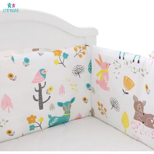 Colorful Animal Baby Crib Bumper Breathability U-shaped Free Adjustment Baby Cot Beddint Set for Girl with Zippar Custom Service