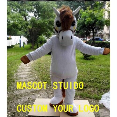 White Horse Mascot Costume Cosplay Party Game Animal Fancy Dress Advertising Adults Size Halloween Christmas Promotion Carnival
