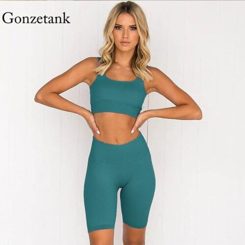 Europe and America Quick-Drying Running Seamless High-Elastic Sports Bra Five-Point Pants Fitness Shorts Suit Yoga Clothes Women