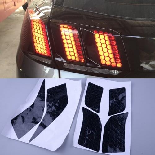 CITALL 6pcs PVC Car Rear Tail Light Lamp Honeycomb Stickers Decals Fit For Peugeot 5008 2017 2018