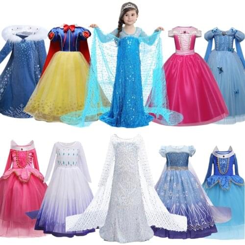 Girls Sequin Cosplay Dresses For Kids Halloween Carnival Party Princess Costume Children Christmas Carnival Fancy Dress Up
