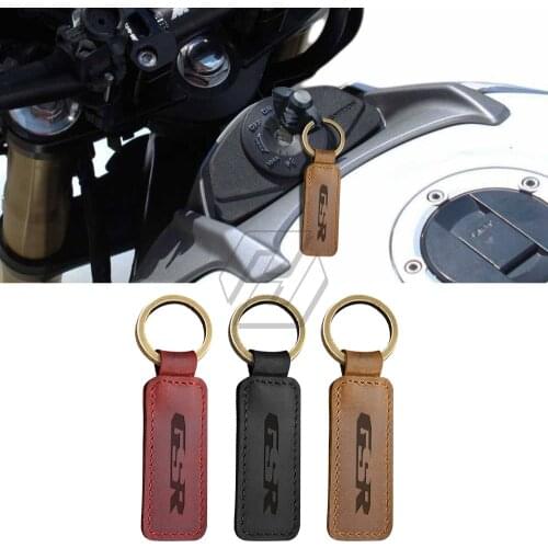 For Suzuki GSR GSR125 GSR250 GSR400 GSR600 GSR750 Models Motorcycle Keychain Cowhide Key Ring