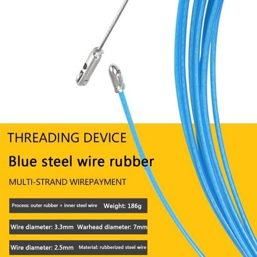 Electric Cable Pullers Push Durable Guide Device Fiberglass Duct Snake Fish Tape Wire Tool Threading Device 5-50M