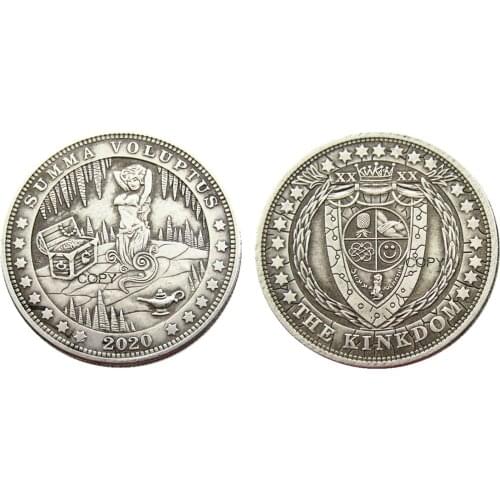 HB(160)US Hobo Morgan Dollar Skull Zombie Skeleton Silver/Gold Plated Copy Coins