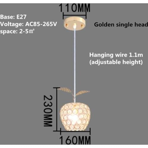 Modern Simple Dining Pendant Lamp Three Heads LED Crystal Restaurant Lamp Ues For Balcony Aisle Bar Chandeliers Lighting
