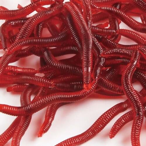 100pcs Artificial TPE Fishing Worm Lures Shrimps Bionic Lifelike Warm Fishing Baits Additive Luminous Soft Lures with Box