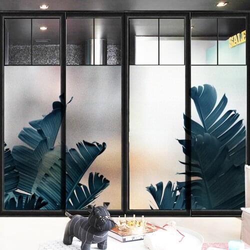 Custom Size Tropical Plant window glass sticker opaque matte film bathroom door bathroom toilet shading privacy film
