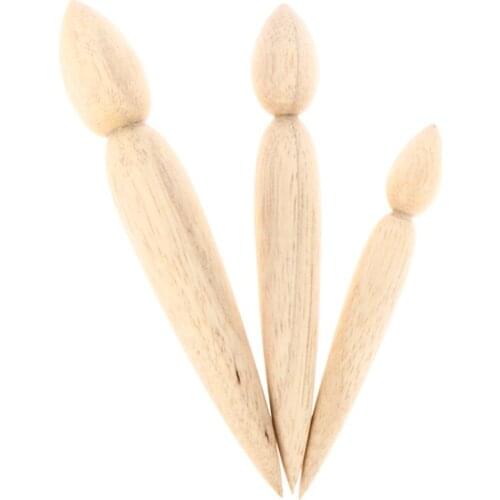 Pottery Spout Modifier Teapot Wooden Pot Crafts Modeling Repair Tool Wooden Double-head Punch Manual DIY Pottery Tool